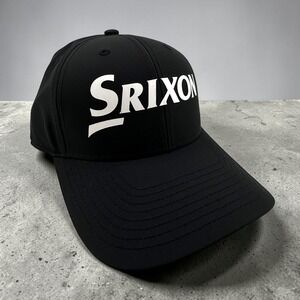 Srixon Golf Tour Tech Hat Adjustable Snapback Black White Logo Lightweight NEW